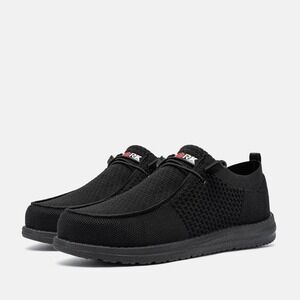 NWOT Larnmern Women's Steel Toe Loafers Slip On Work Shoes #21124‎ size 9 black